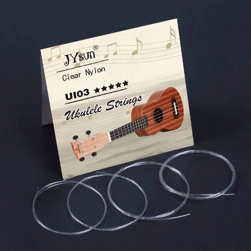 JYsun Ukulele Strings Clear Nylon 3 full sets - Image 2